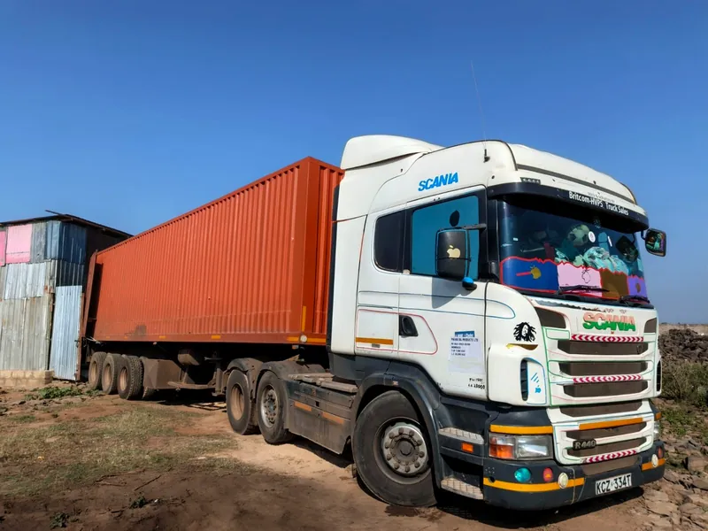 Delivery truck ready to dispatch briquettes